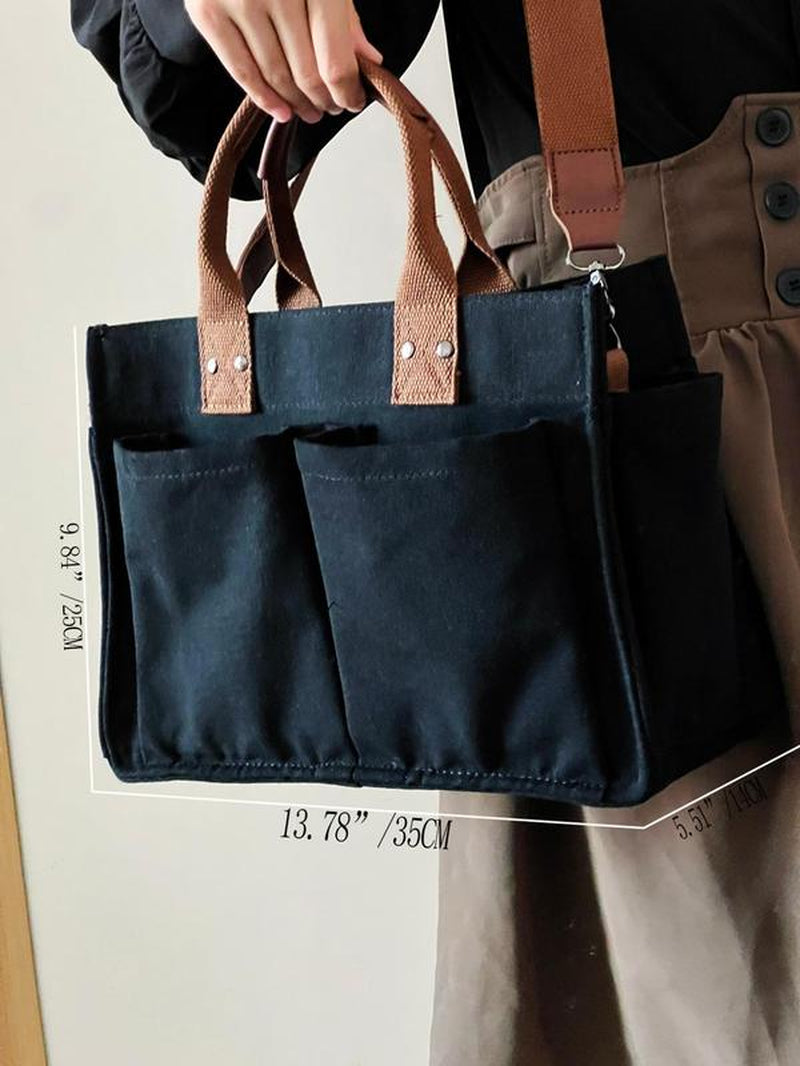 Large Capacity with Removable Bottom Canvas Tote Bag