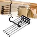 MaxiRack 5-in-1 Magic Trouser Rack – Stainless Steel Folding Pant & Tie Organizer for Closet & Wardrobe Storage