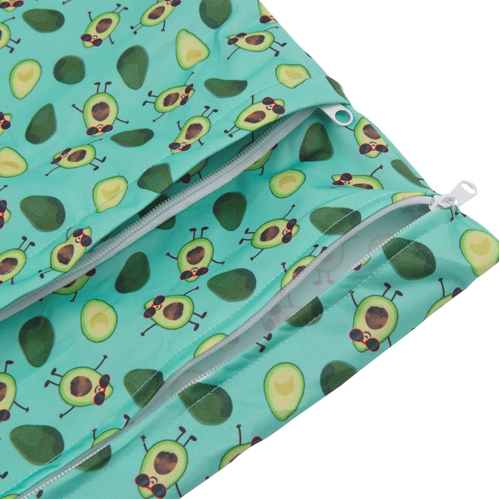 BABY 2Pcs Cloth Diaper Wet Dry Bags Waterproof Reusable with Two Zippered Pockets Travel Beach Pool Daycare Soiled Baby Items Yoga Gym Bag for Swimsuits or Wet Clothes LZX4344