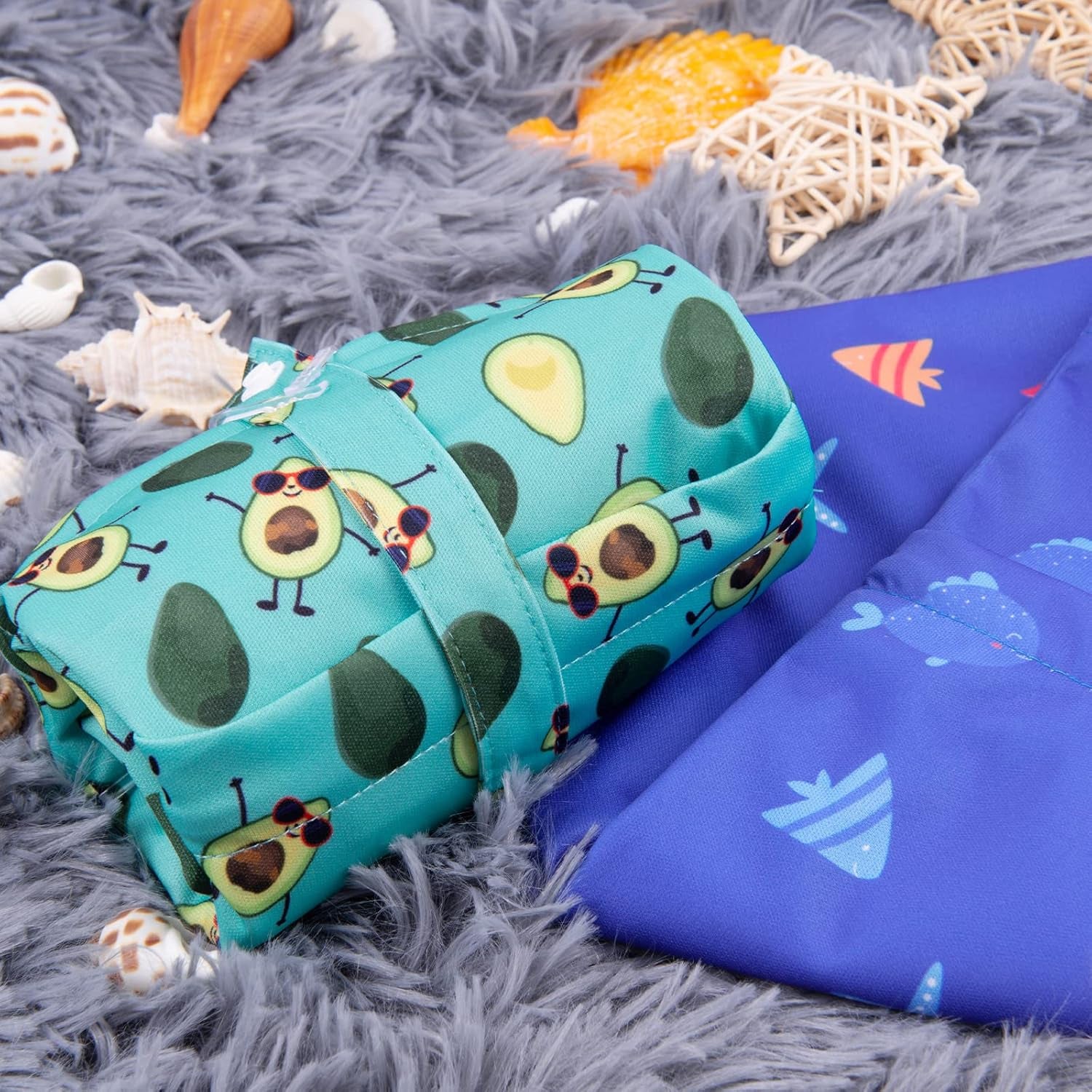 BABY 2Pcs Cloth Diaper Wet Dry Bags Waterproof Reusable with Two Zippered Pockets Travel Beach Pool Daycare Soiled Baby Items Yoga Gym Bag for Swimsuits or Wet Clothes LZX4344